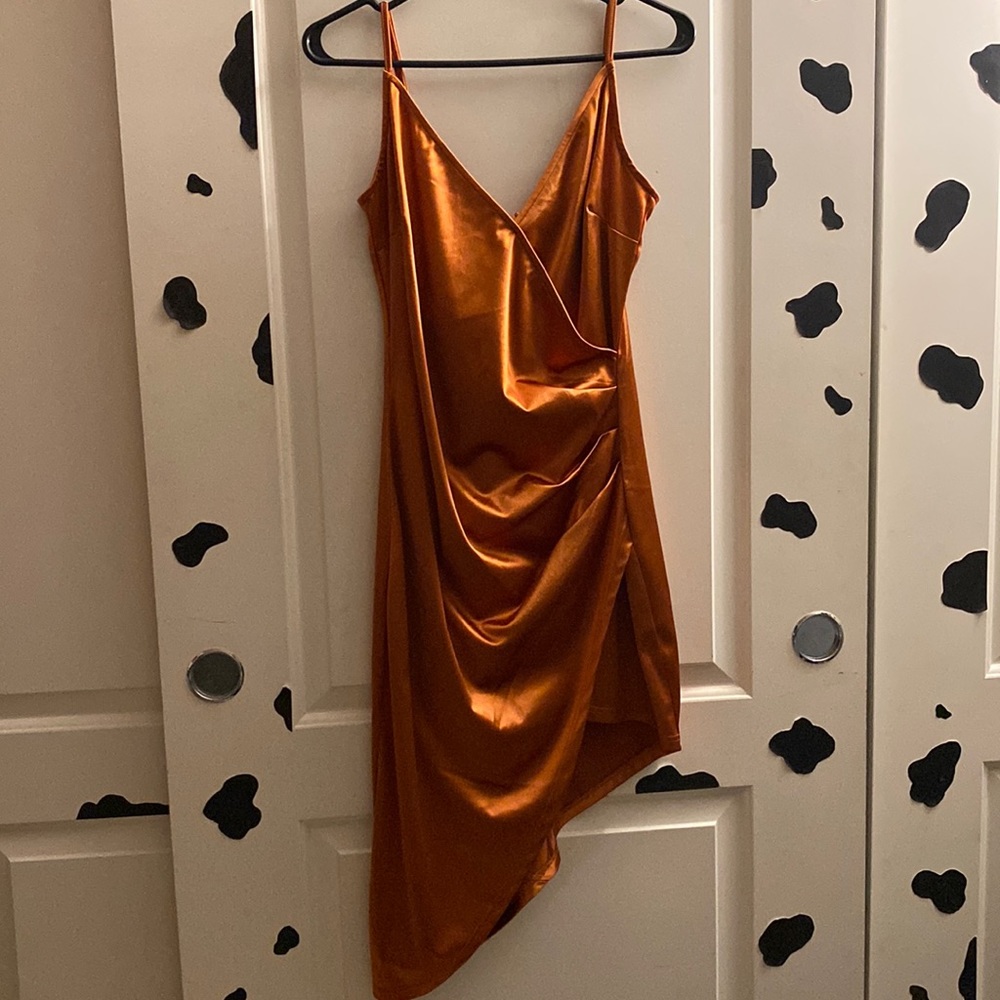 Silk orange dress